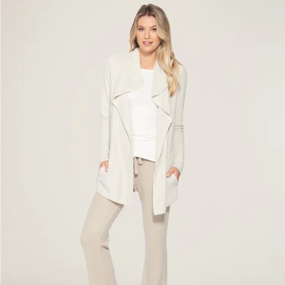 BAREFOOT DREAMS Cozychic Lite Coastal Waffle Knit Cardigan Sweater - Picture 2 of 8